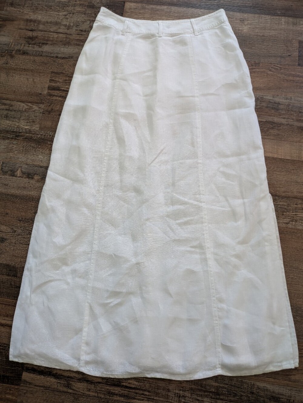 NWT Talbots White Linen Button Front Midi Skirt Size 4 Classic Summer - Picture 3 of 16